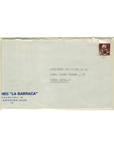 FA5875. Carta de Novelda a Zafra con sellos cancelados con rombo de puntos