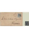 FA5896. Emision de 1870, Sanlucar a Rivadeo, carta y sello