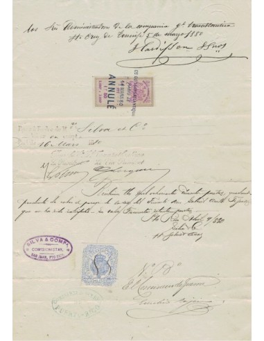 FA5914. 1880, Documento manuscrito de la Compañía Transatlantica Fta Cruz