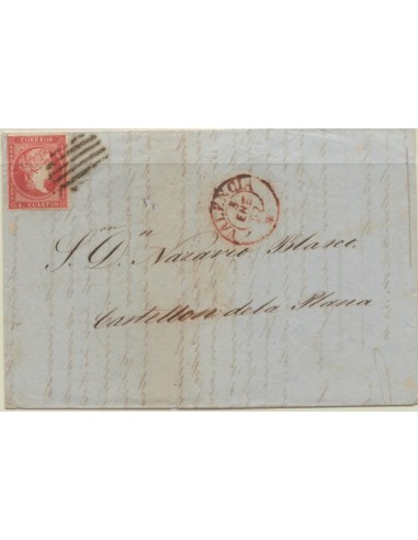 FA5928. 1857, Carta circulada de Valencia a Castellon