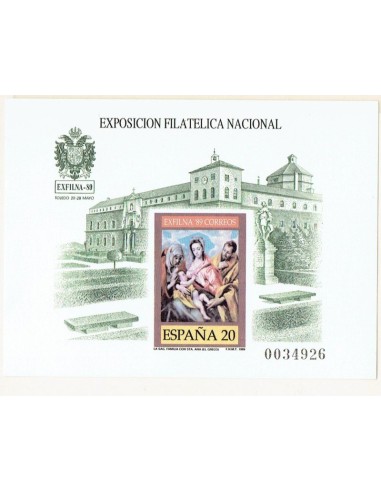FA5967. Prueba oficial, 1989, Exposicion Filatelica Nacional EXFILNA-89 Toledo
