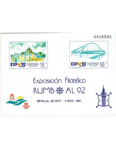 FA5972. Prueba oficial, 1991, Exposicion Filatelica RUMBO AL 92, Sevilla