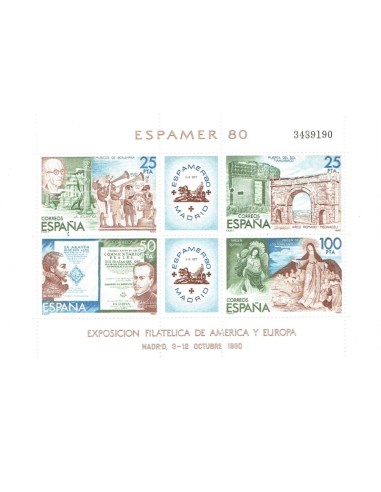 FA6012. Hojita postal, 1980, Exposicion Filatelica de America y Europa ESPAMER-80