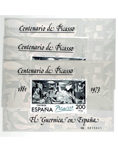 FA6033. Conjunto de 3 Hojitas postales, 1981, El Guernica en España