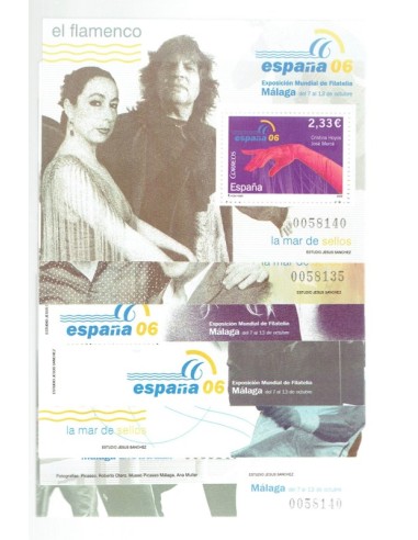 FA6036. 2006, Conjunto de Hojitas postales de la Exposicion Mundial de Filatelia ESPAÑA06