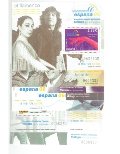 FA6037. 2006, Conjunto de Hojitas postales de la Exposicion Mundial de Filatelia ESPAÑA06