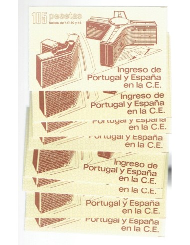 FA6041. Conjunto de 8 carnets Ingreso de Portugal y España en la Comunidad Economica Europea