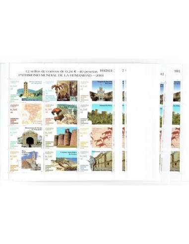 FA6058. 2001, Gran conjunto de Hojas bloque de Patrimonio Mundial de la Humanidad