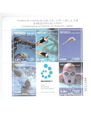 FA6073. Hojita postal, 2003, X Campeonatos del Mundo de Natacion Barcelona 03