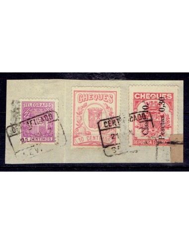 FA6882. Fiscales, 1926 Timbres para cheques