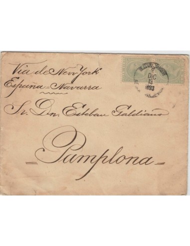 FA7001. 1893. Correo circulado de Cuba a Pamplona