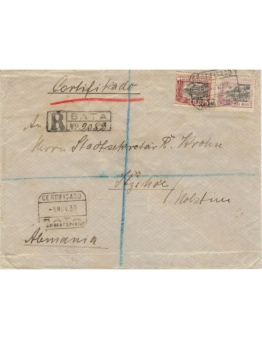 FA7009. 1930. Correo certificado circulado de Bata a Alemania
