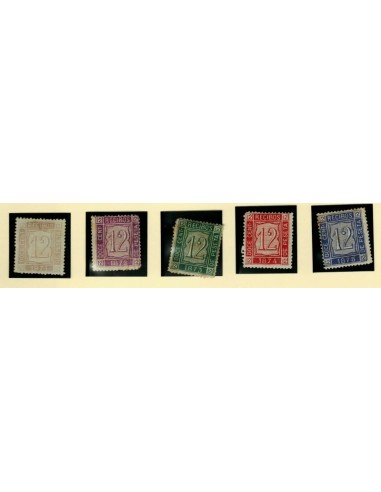 FA7023. FISCALES. 1871/1875 Conjunto de 5 sellos de Recibos