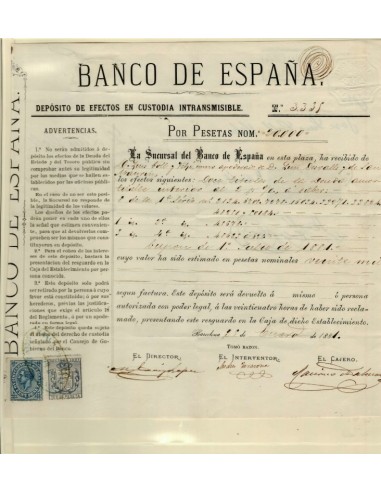 FA7054. 1881, Depósito de efectos del Banco de España
