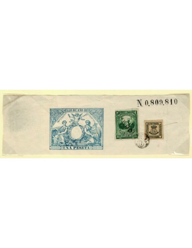 FA7095. FISCALES, Cabecera de Papel sellado de 1878 con sellos complementarios