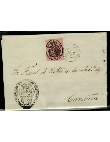 FA7167. 1861, Envuelta del Servicio oficial de Rivadabia a Coruña