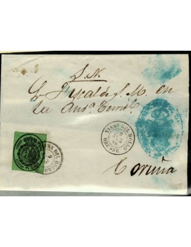FA7168. 1860, Envuelta del Servicio oficial de Viana del Bollo a Coruña