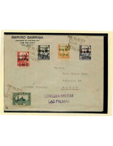 FA7191. 1938, 22 de enero, correo de Las Palmas a Cadiz