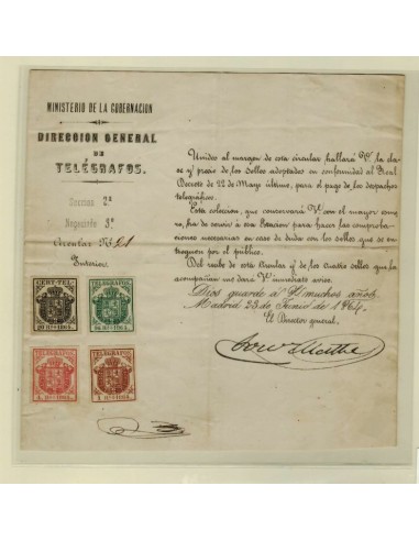 FA7197. 1864, Circular interior dando a conocer la primera emisión de sellos para Telegrafos