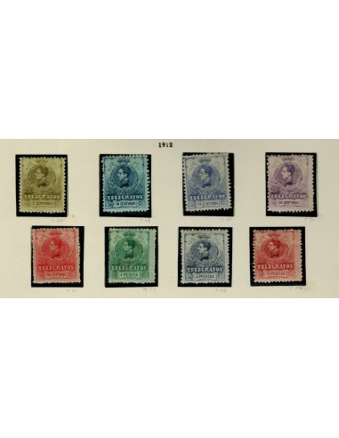 FA7207. 1912, Alfonso XIII. Emision completa de sellos para Telegrafos