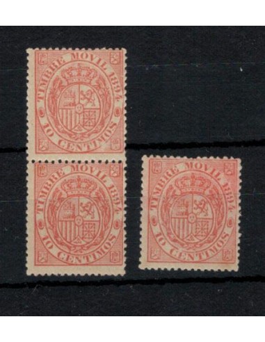 FA7232. Fiscales, 1894, 3 valores de 10c naranja Timbre Movil NUEVOS