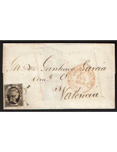 ESPAÑA 1851 - ENVUELTA CIRCULADA DE TARRAGONA A VALENCIA