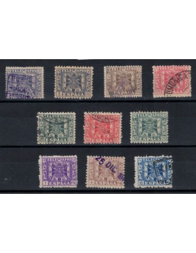 FA7250. Telegrafos, 1940-42, Conjunto de valores de la emisión Escudo de España