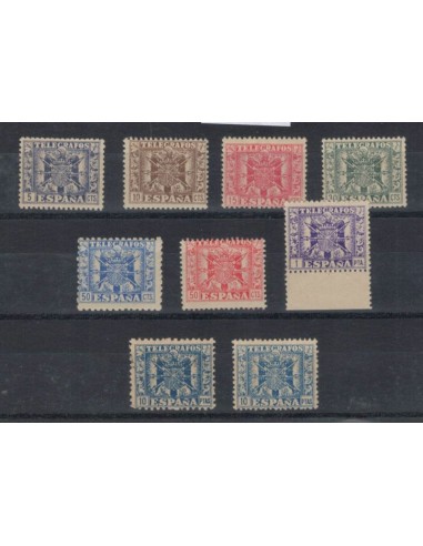 FA7252. Telegrafos, 1940-42, Conjunto de valores de la emisión Escudo de España NUEVO