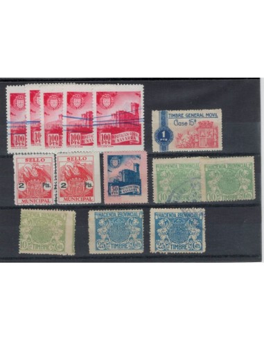 FA7317. Fiscales, Conjunto de sellos de diversas emisiones