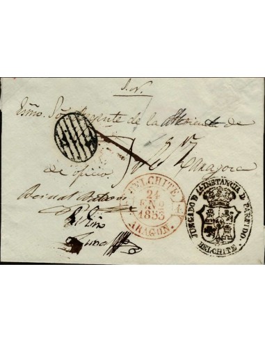 FA0106. PREFILATELIA. 1853, Belchite a Zaragoza