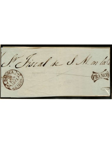 FA0115. PREFILATELIA. 1844, Fragmento de la Administración de Daroca, Rareza RR