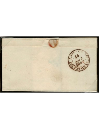 FA0139. PREFILATELIA. 1852, Reverso de carta recibida en Espluga de Francolí