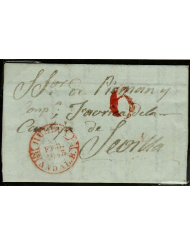 FA0472. PREFILATELIA. 1843, Huelva a Sevilla