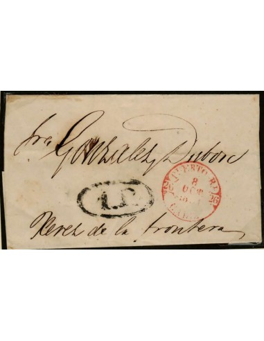 FA0500. PREFILATELIA. 1851, Puerto Real a Jerez de la Frontera