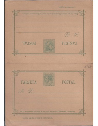 FA0742. ENTERO POSTALES. 1882, Alfonso XII. Conjunto de 4 Tarjetas (EP12) incluyendo las de ida y vuelta
