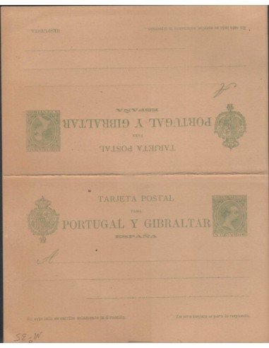 FA0747. ENTERO POSTALES. 1893. Alfonso XIII Pelon. Tarjeta (EP35)