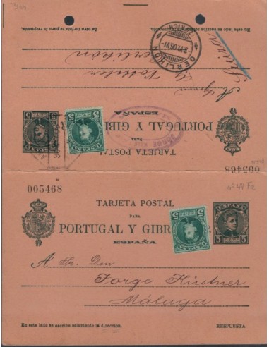 FA0751. ENTERO POSTALES. 1903. Alfonso XIII Cadete. Conjunto de 5 Tarjetas (EP44 - EP44Fa)