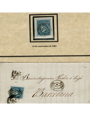 FA0876. HISTORIA POSTAL - Emisión de 1865. Zafra. Conjunto de 2 piezas postales