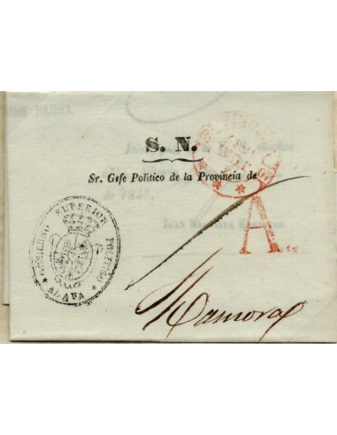 FA1030. PREFILATELIA - Conjunto de 2 piezas postales con marca de abono de Vitoria