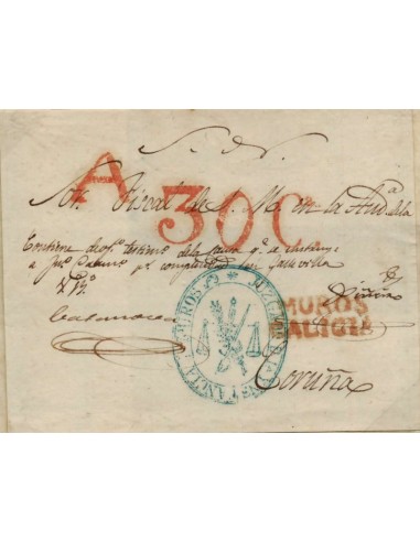 FA1059. PREFILATELIA - Conjunto de 3 piezas postales con marcas de abono de Santiago de Compostela