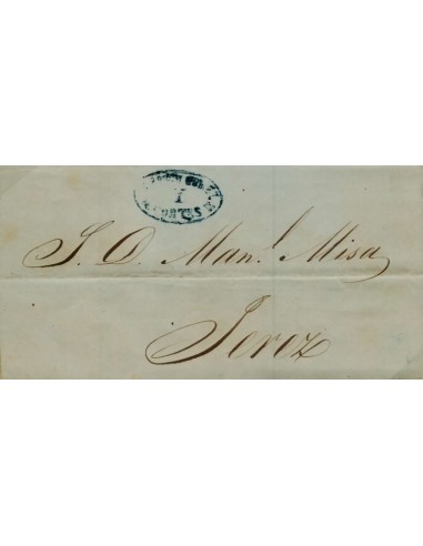 FA1135. PREFILATELIA. 1838, Pieza postal del Cosario BERDUGO, GOMEZ y CORTES. Rareza RR