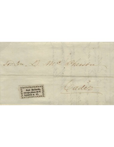 FA1141. HISTORIA POSTAL. 1857, pieza postal del Cosario JOSE BALLARDE