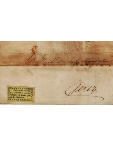 FA1142. HISTORIA POSTAL. 1857, Pieza postal del Cosario PALOMINO BERDUGO, GOMEZ y CORTES