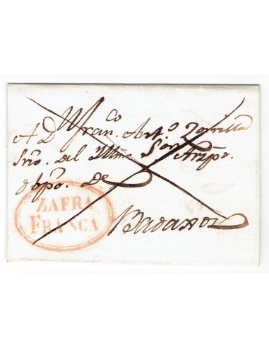 FA1381. PREFILATELIA. 1835, Carta circulada de Burguillos a Badajoz
