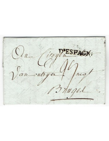FA1398. PREFILATELIA. 1800, correspondencia de Madrid a Brujas