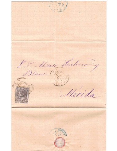 FA7570. HISTORIA POSTAL. 1811,correo circulado de Badajoz a Mérida