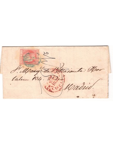 FA7573. HISTORIA POSTAL. 1852, correo circulado de Valladolid a Madrid