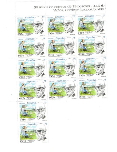 FA7618. SELLOS DE ESPAÑA. 2001, 14 sellos nuevos, Literatura Española