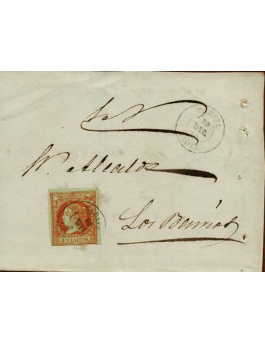 FA1512. HISTORIA POSTAL. 1860, Frontal de carta circulado de Tarifa a Los Barrios