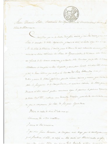 FA7704. TIMBROLOGIA. 1852. Manuscrito, papel sellado o timbrado, Sello Cuarto (4º) 40 Maravedis
